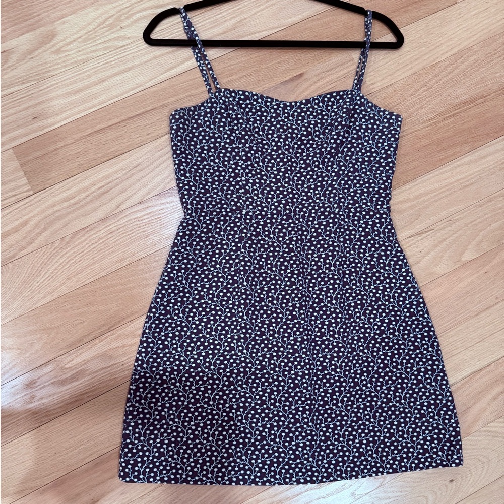 French Connection, purple and white spaghetti strap sun dress